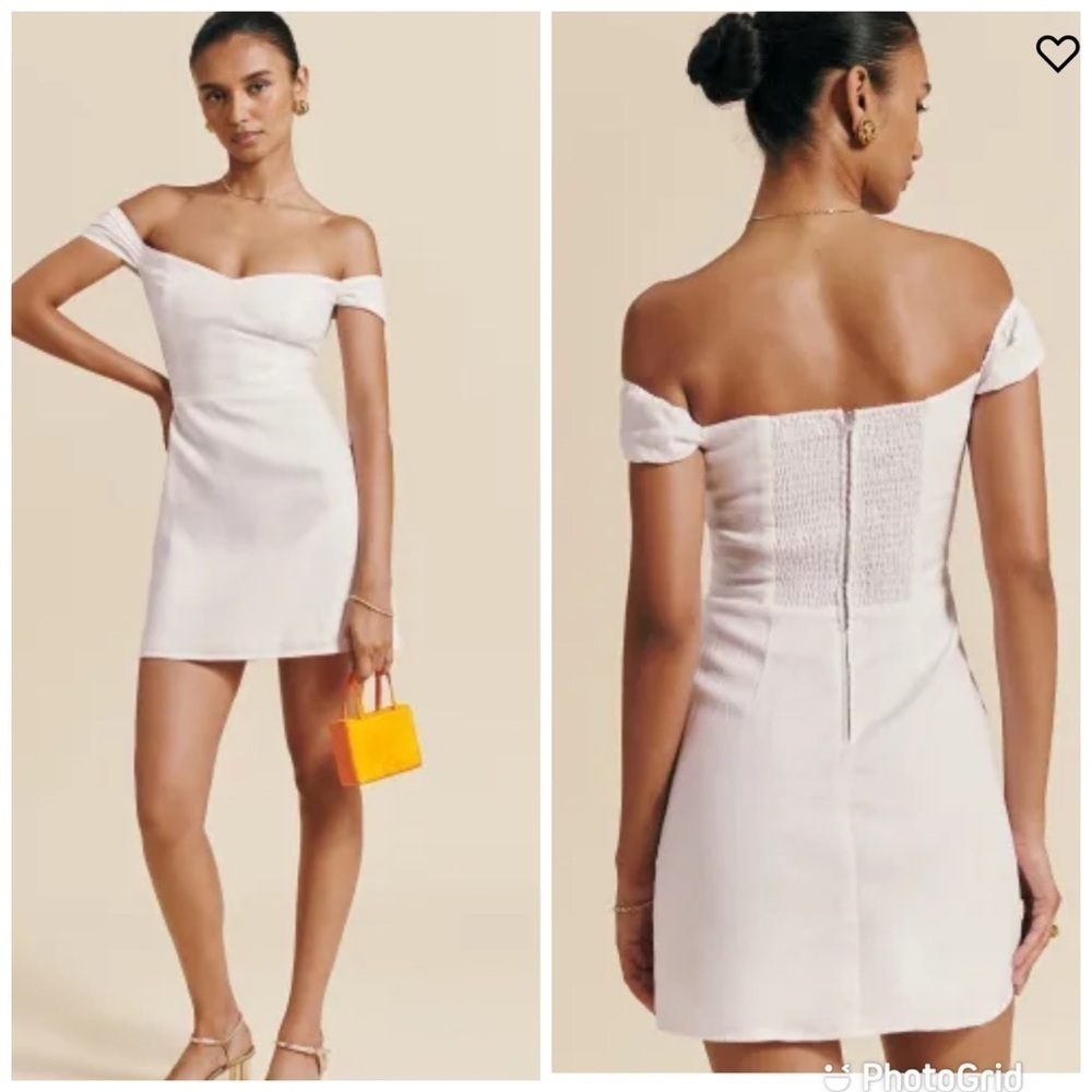 Reformation Gavina Dress White Size 12 New with Tags!